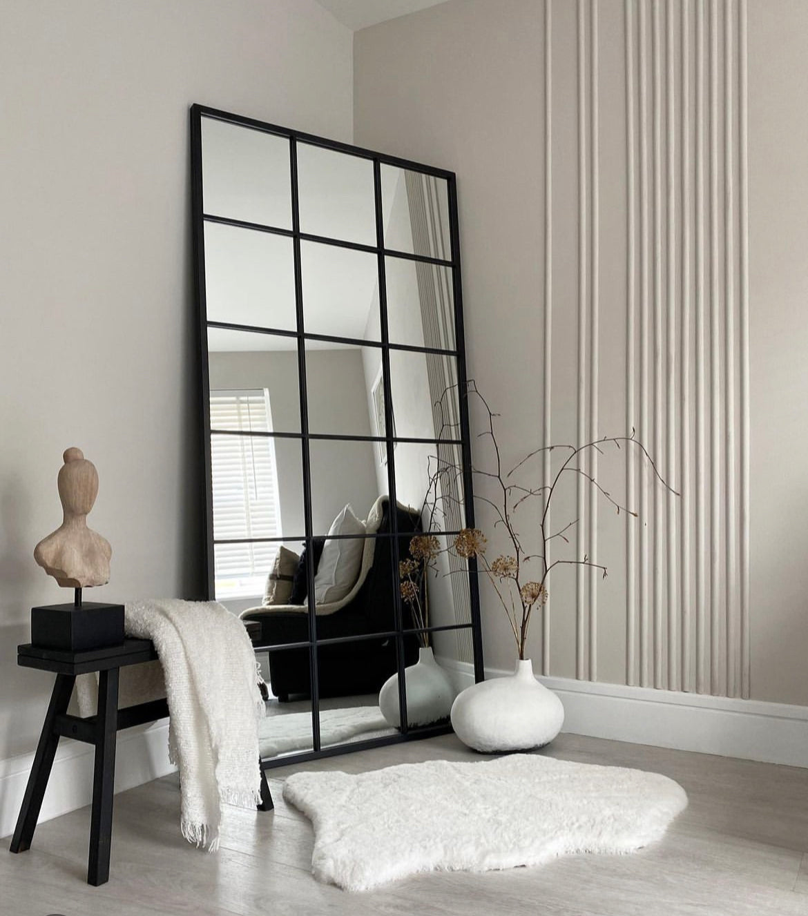 Abraham Large Black Metal Window (140cmx70cm)