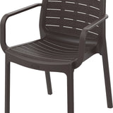 Brown Chair in UAE. Brown plastic chair with armrests on a white background